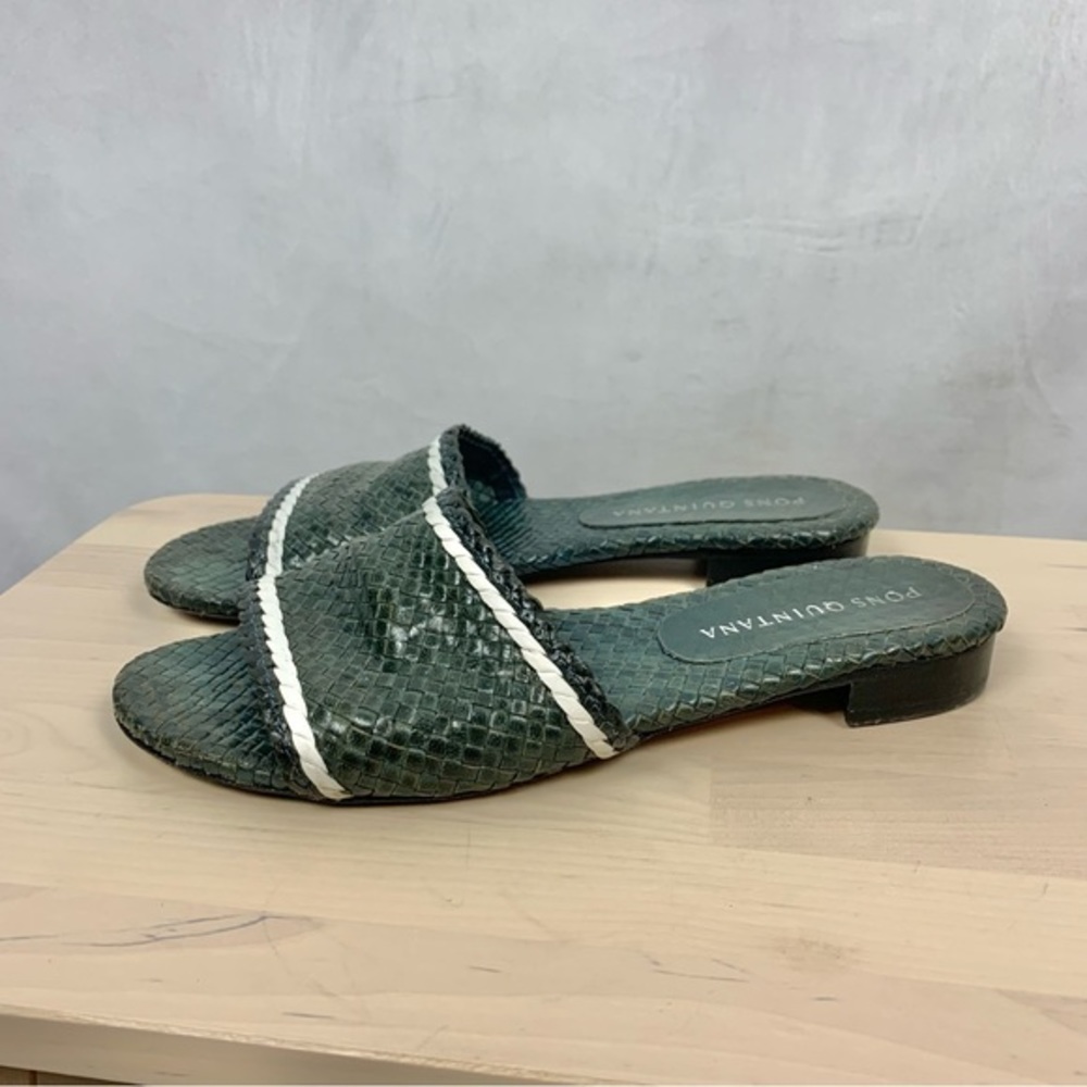 PONS QUINTANA Woven Leather Slide Sandals Sz 10‎